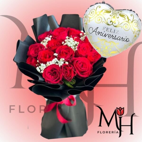 Ramo Buchon de 18 rosas + Globo