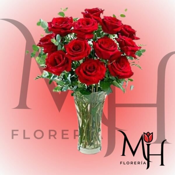 Florero 16 rosas
