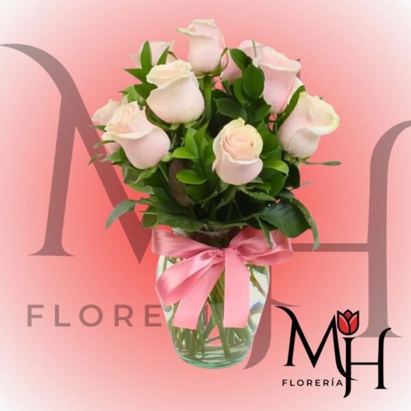 Florero mediano 10 rosas