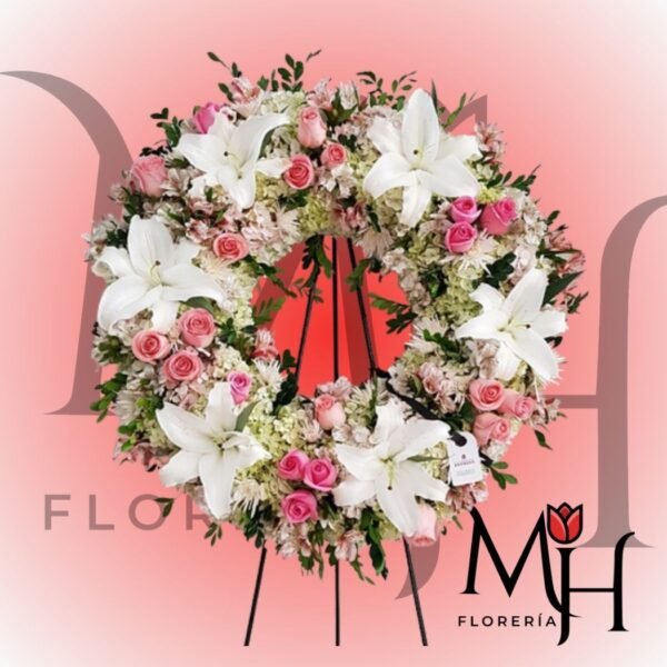 Corona fúnebre 50 cm y atril