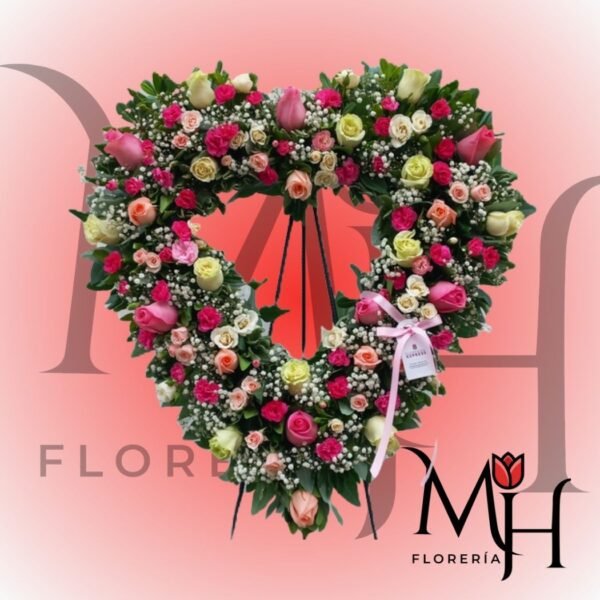 Corona funebre de corazon