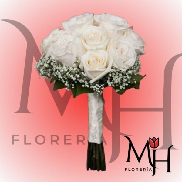 Bouquet de novia con 12 rosa ecuatorianas