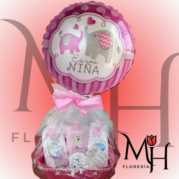 Canasta nacimiento con globo pack 3