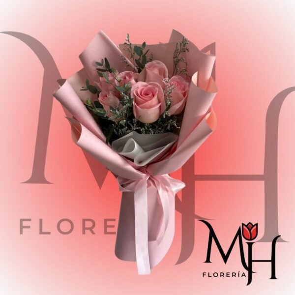 Ramo 5 rosas importadas y linda envoltura