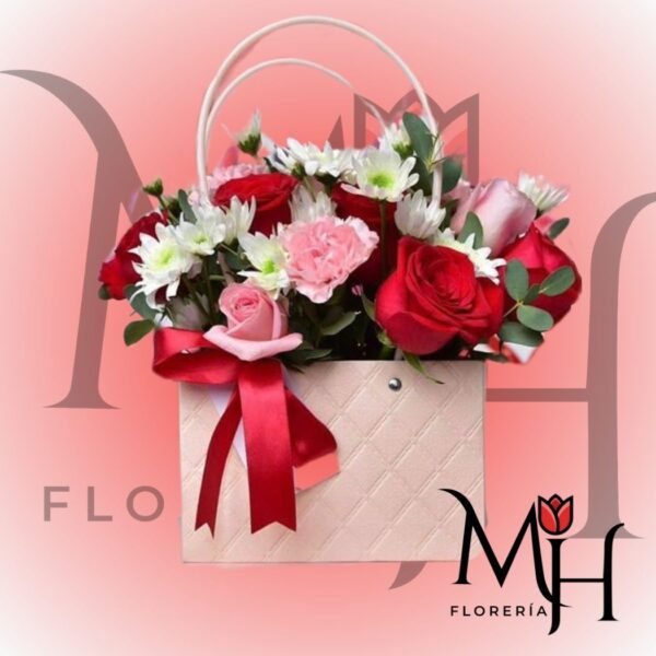 Cartera de 10 Rosas ecuatorianas y follaje