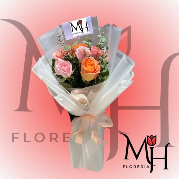 Ramo 6 rosas con linda envoltura