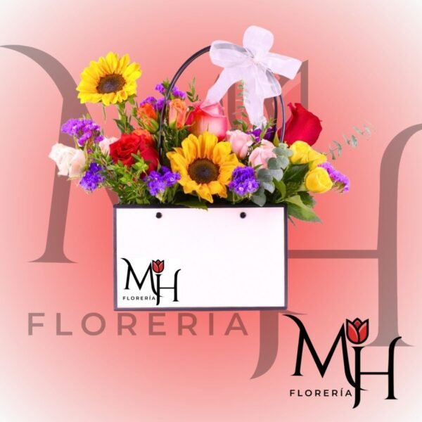 Cartera moderna con mix floral