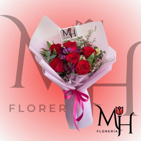 Ramo 6 rosas importadas y linda envoltura